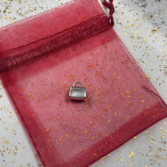 Pandora charm purse pocketbook vintage bag silver purple - Picture 7 of 7